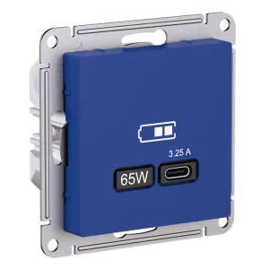 Systeme Electric AtlasDesign Аквамарин Розетка USB тип-C 65Вт высокоскор.заряд. QC,PD, механизм