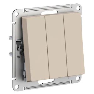 Systeme Electric AtlasDesign Песочный Выключатель 3-клавишный, сх.1+1+1, 10АХ, механизм