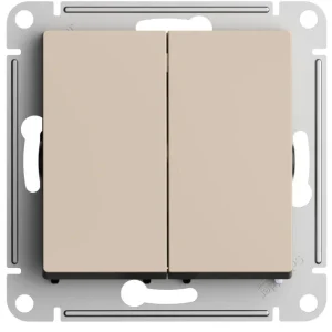 Systeme Electric AtlasDesign Песочный Переключатель 2-клавишный перекрестный, 2 x сх. 7, 10АХ, механизм