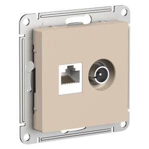 Systeme Electric AtlasDesign Песочный Розетка двойная ТВ + компьютерная RJ45, кат. 5Е