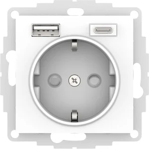Systeme Electric AtlasDesign Лотос Розетка 16А с 2 USB A+C, 5В/2,4А/3,0А, 2х5В/1,5А, механизм