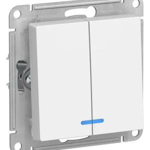 Systeme Electric AtlasDesign Лотос Выключатель 2-клавишный с подсветкой, сх.5а, 10АХ, механизм