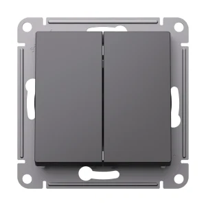 Systeme Electric AtlasDesign Базальт Переключатель 2-клавишный перекрестный, 2 x сх. 7, 10АХ, механизм