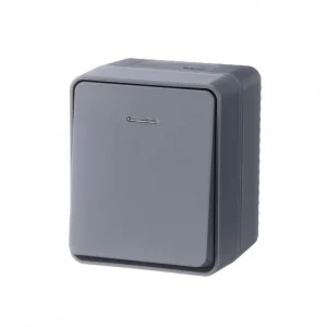 Systeme Electric AtlasDesign Profi54 Наруж Антрацит Выключатель 1-клавишный с подсветкой 10 АХ