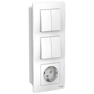 Systeme Electric Blanca внутр Бел Блок: Розетка з/к шт 16А, 250В+выкл 2кл.+выкл 2кл.