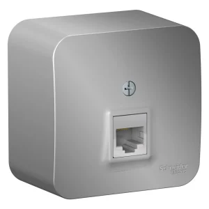 Systeme Electric Blanca наруж Алюминий Розетка компьютерная RJ45, кат.5E, изолир. пластина