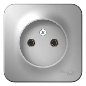 Systeme Electric Blanca наруж Алюминий Розетка б/з без шторок 16А, 250В, изолир. пластина