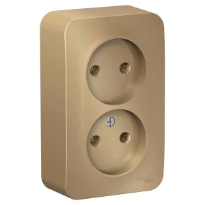 Systeme Electric Blanca наруж Титан Розетка 2-ая б/з без шторок, 16А, 250В
