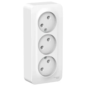 Systeme Electric Blanca наруж Бел Розетка 3-ая б/з без шторок 16А, 250В, изолир. пластина