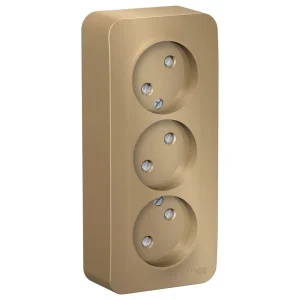 Systeme Electric Blanca наруж Титан Розетка 3-ая б/з со шторками 16А, 250В, изолир. пластина