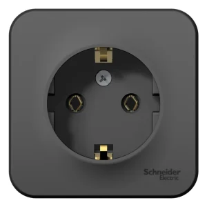 Systeme Electric Blanca наруж Антрацит Розетка с/з без шторок 16А, 250В, изолир. пластина