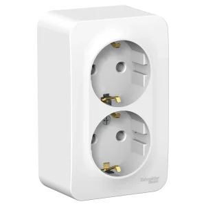 Systeme Electric Blanca наруж Бел Розетка 2-ая с/з без шторок, 16А, 250В