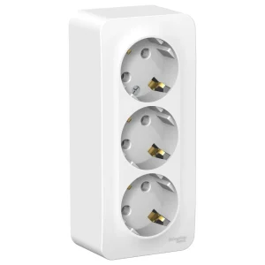 Systeme Electric Blanca наруж Бел Розетка 3-ая с/з без шторок изолир. пластина 16А, 250В