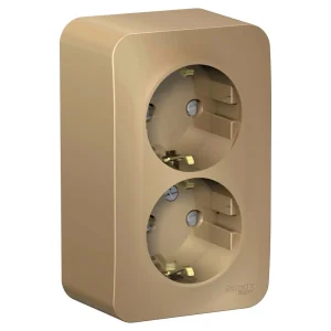 Systeme Electric Blanca наруж Титан Розетка 2-ая с/з со шторками 16А, 250В, изолир. пластина