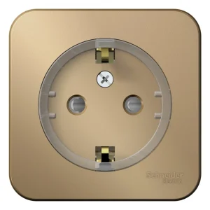 Systeme Electric Blanca наруж Титан Розетка с/з со шторками, (компакт) 16А, 250В изолир. пластина