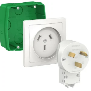 Systeme Electric Blanca внутр Бел Комплект силовой 32 А, 250 В: розетка, вилка, монтажная коробка