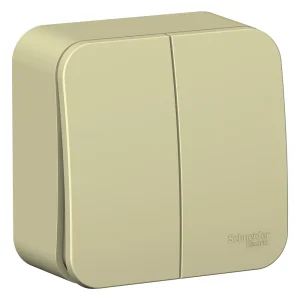Systeme Electric Blanca наруж Беж Выключатель 2-клавишный (cх.5) изолир. пластина 10А, 250B