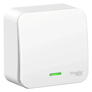 Systeme Electric Blanca наруж Бел Переключатель 1-клавишный с подсветкой 10А, 250B, изолир. пластина