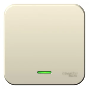Systeme Electric Blanca наруж Молочный Переключатель 1-клавишный с подсветкой 10А, 250B, изолир. пластина