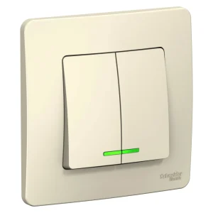 Systeme Electric Blanca внутр Молочный Выключатель 2-клавишный с подсветкой, 6А, 250В