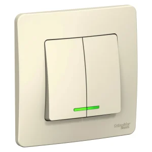 Systeme Electric Blanca внутр Молочный Выключатель 2-клавишный с подсветкой, 10А, 250B