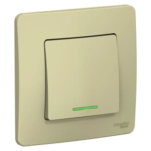 Systeme Electric Blanca внутр Беж Переключатель 1-клавишный (cх.6) с подсветкой, 10А, 250B