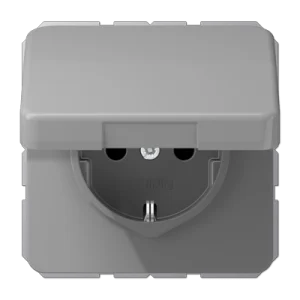 JUNG CD 500 Серая Розетка штепсельная Schuko 16A 250V с защитой от детей, влагозащищенная