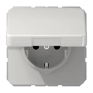 JUNG Штепсельная розетка SCHUKO 16A 250V~ с защитой от детей, влагозащищенная светло-серая