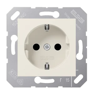 JUNG Штепсельная розетка SCHUKO 16А / 250В, пружинные зажимы термопласт слоновая кость CD500