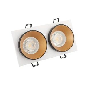 Denkirs DK2422-GD Встраиваемый светильник, IP 20, 50 Вт, GU10, черный/золотой, алюминий