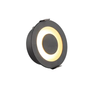 Denkirs DK2500-BK Встраиваемый светильник, IP 20, 5 Вт, LED 3000, черный/белый, алюминий/акрил