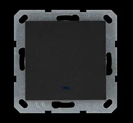 Jasmart G Антрацит Выключатель 1-кл с подсветкой 10A 250V~