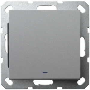 Jasmart G Алюминий Выключатель 1-кл проходной с подсветкой 10A 250V~
