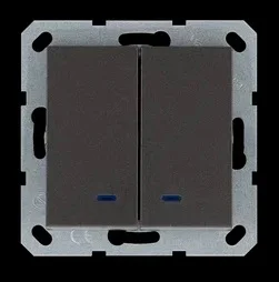 Jasmart G Мокко Выключатель 2-кл с подсветкой 10A 250V~