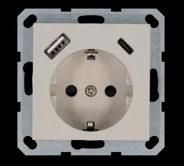 Jasmart G Тауп Розетка с/з со шторками 16A c USB A+C 25W