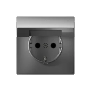 Systeme Electric ArtGallery Сталь Розетка с заземл. со шторк. с крышк., 16А, IP20, механизм, быстрозажим. клем.