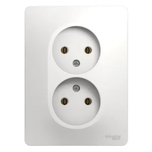 Systeme Electric Glossa Бел Розетка 2-я б/з (в сборе с рамкой)