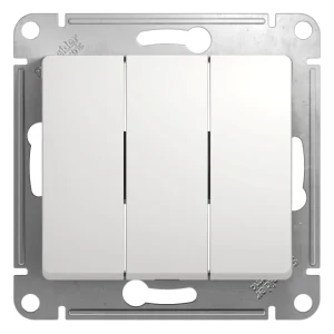 Systeme Electric Glossa Бел Выключатель 3-клавишный, сх.3, 10АХ