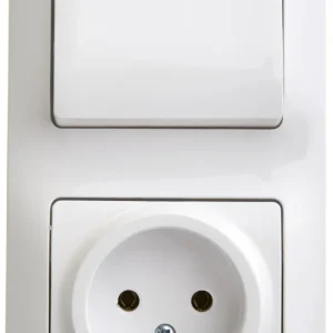 Systeme Electric Glossa Бел Блок: розетка и 1-кл. выключатель