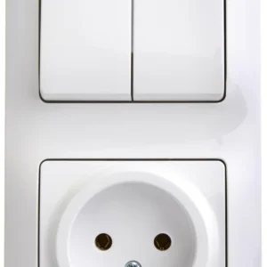 Systeme Electric Glossa Бел Блок: розетка и 2-кл. выключатель
