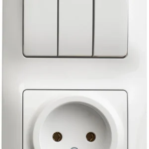 Systeme Electric Glossa Бел Блок: розетка и 3-кл. выключатель