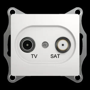 Systeme Electric Glossa Бел Розетка TV-SAT проходная 4DB