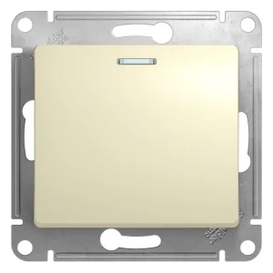 Systeme Electric Glossa Беж Выключатель 1-клавишный с подсветкой, сх.1а, 10АХ