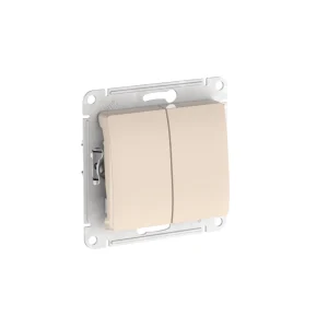Systeme Electric Glossa Бежевый Выключатель 2-клавишный, сх.5, 10АХ, мех., быстрозажим. клем.