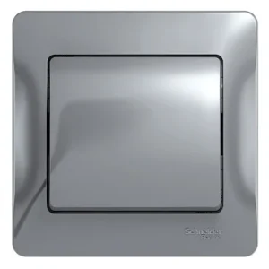Systeme Electric Glossa Алюминий Выключатель 1-клавишный, сх.1, 10АХ (в сборе с рамкой)