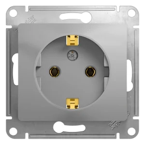 Systeme Electric Glossa Алюминий Розетка с/з