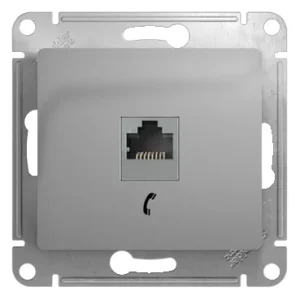 Systeme Electric Glossa Алюминий Розетка телефонная RJ11