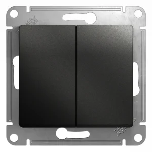 Systeme Electric Glossa Антрацит Выключатель 2-клавишный, сх.5, 10АХ