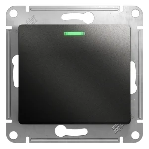 Systeme Electric Glossa Антрацит Переключатель 1-клавишный с подсветкой сх.6а, 10АХ