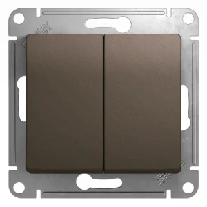 Systeme Electric Glossa Шоколад Переключатель 2-клавишный, сх.6, 10АХ